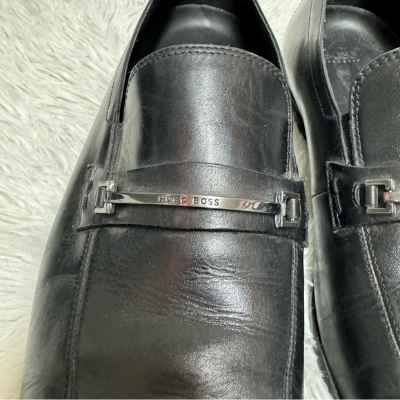 Hugo boss slip on loafter leather shoes black sz 12 - Picture 5 of 9